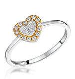 Stellato Collection Halo Diamond Heart Ring 0.16ct In 9k White Gold