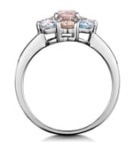 Rose Quartz Blue Topaz And Diamond Stellato Ring In 9k White Gold