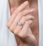 Rose Quartz Blue Topaz And Diamond Stellato Ring In 9k White Gold