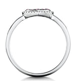 Pink Sapphire And Diamond Stellato Heart Ring 0.09ct In 9k White Gold