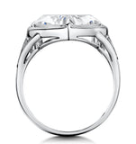 White Topaz And Diamond Stellato Ring 0.02ct In 9k White Gold