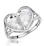 White Topaz And Diamond Stellato Ring 0.02ct In 9k White Gold