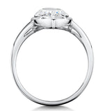 Stellato Collection White Topaz And Diamond Ring In 9k White Gold