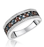 Stellato Collection Multi Colour Diamond Ring 0.23ct In 9k White Gold