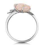 Stellato Collection Shell And Diamond Ring 0.05ct In 9k White Gold