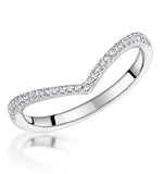 Stellato Collection Diamond Wishbone Ring 0.12ct In 9k White Gold