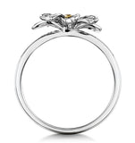 Blue Sapphire Yellow Sapphire And Diamond Stellato Ring 9k White Gold