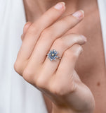 Blue Sapphire Yellow Sapphire And Diamond Stellato Ring 9k White Gold