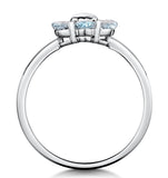 Stellato Collection Blue Topaz Ring In 9k White Gold