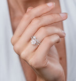 4.5mm Pearl With Shell And Diamond Stellato Ring In 9k White Gold