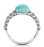 Stellato Collection Amazonite And Diamond Ring In 9k White Gold