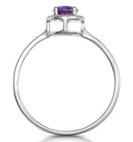 0.37ct Amethyst And Diamond Stellato Ring In 9k White Gold