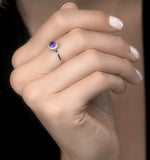 0.37ct Amethyst And Diamond Stellato Ring In 9k White Gold