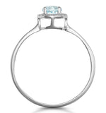 0.37ct Aquamarine And Diamond Stellato Ring In 9k White Gold