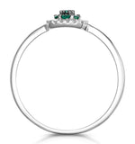 0.13ct Emerald And Diamond Stellato Ring In 9k White Gold