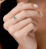 0.13ct Emerald And Diamond Stellato Ring In 9k White Gold