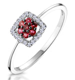 0.15ct Ruby And Diamond Ring In 9k White Gold - Stellato Collection