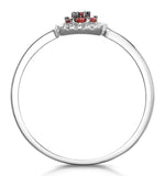 0.15ct Ruby And Diamond Ring In 9k White Gold - Stellato Collection