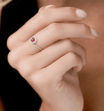 0.15ct Ruby And Diamond Ring In 9k White Gold - Stellato Collection