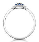 0.20ct Sapphire And Diamond Stellato Ring In 9k White Gold