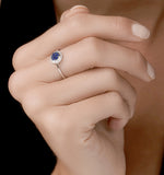 0.20ct Sapphire And Diamond Stellato Ring In 9k White Gold