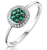 0.16ct Emerald And Diamond Ring In 9k White Gold - Stellato Collection
