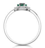 0.16ct Emerald And Diamond Ring In 9k White Gold - Stellato Collection
