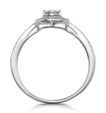 Masami Pear Shaped Pave Diamond Engagement Ring 0.15ct 9k White Gold