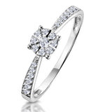 Masami Diamond Engagement Ring 0.20ct Pave Set In 9k White Gold