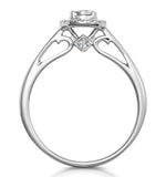 Masami Diamond Engagement Ring 0.20ct Pave Set Halo In 9k White Gold