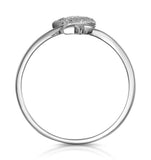 Diamond 2 Stars Ring From Stellato Collection In 9k White Gold