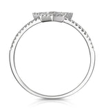 Diamond Stellato Star Ring With Diamond Shoulders In 9k White Gold