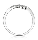 Diamond 2 Hearts Ring In 9k White Gold From Stellato Collection