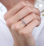 Diamond 2 Hearts Ring In 9k White Gold From Stellato Collection