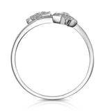 Twin Stars Diamond Stellato Ring In 9k White Gold