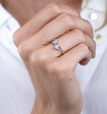 Twin Stars Diamond Stellato Ring In 9k White Gold