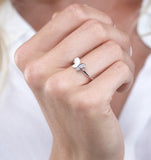 Stellato Diamond Butterfly Ring In 9k White Gold