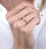 Stellato Collection Diamond Butterfly Ring In 9k Gold