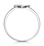 Stellato Diamond Pave Heart Ring In 9k White Gold