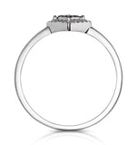 Diamond And Black Diamond Stellato Squares Ring In 9k White Gold