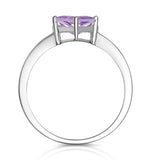 Triangle Amethyst And Diamond Stellato Ring In 9k White Gold