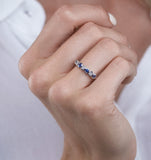 Stellato Sapphire And Diamond Eternity Ring In 9k White Gold