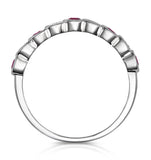 Stellato Ruby And Diamond Eternity Ring In 9k White Gold