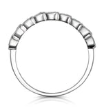 Stellato Emerald And Diamond Eternity Ring In 9k White Gold