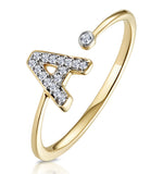 Diamond Initial 'a' Ring 0.07ct Set In 9k Gold