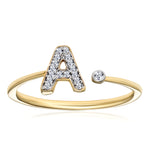 Diamond Initial 'a' Ring 0.07ct Set In 9k Gold