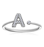 Diamond Initial 'a' Ring 0.07ct Set In 9k White Gold