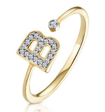 Diamond Initial 'b' Ring 0.07ct Set In 9k Gold