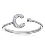 Diamond Initial 'c' Ring 0.07ct Set In 9k White Gold