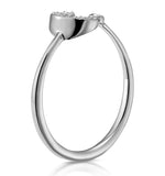 Diamond Initial 'c' Ring 0.07ct Set In 9k White Gold